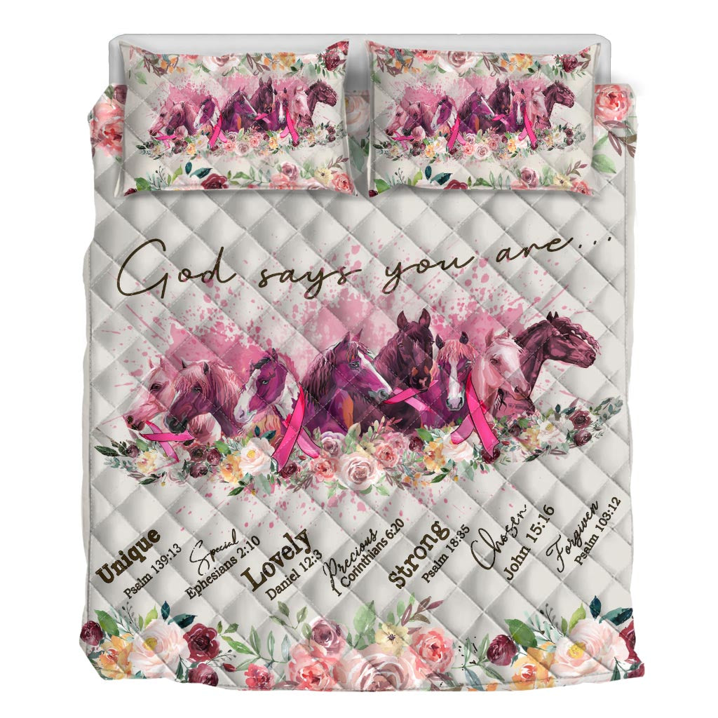 God Says You Are Breast Cancer Awareness Quilt Set 0622