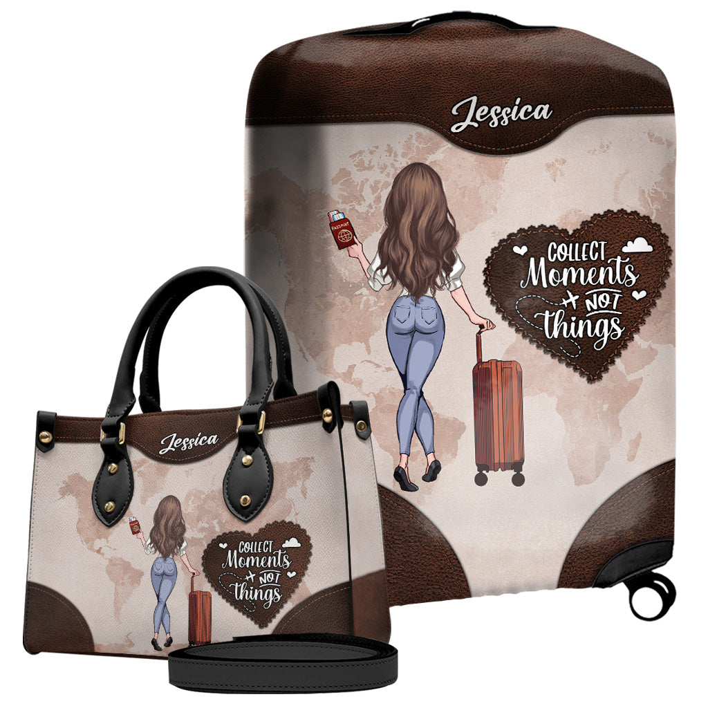 Collect Moments, Not Things - Personalized Travelling Leather Handbag & Luggage Cover