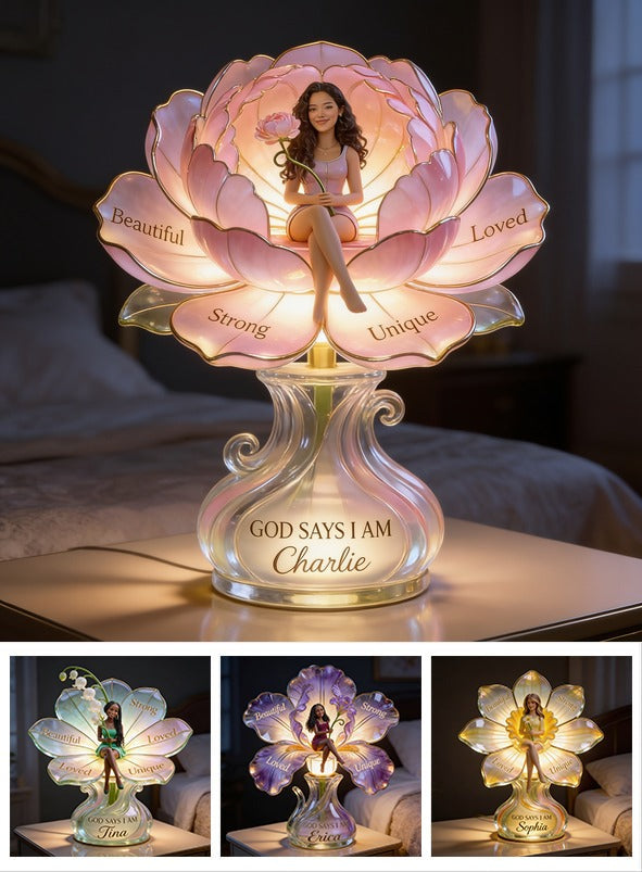 Personalized Latina Woman Self Love Acrylic LED Night Light Gift for Her