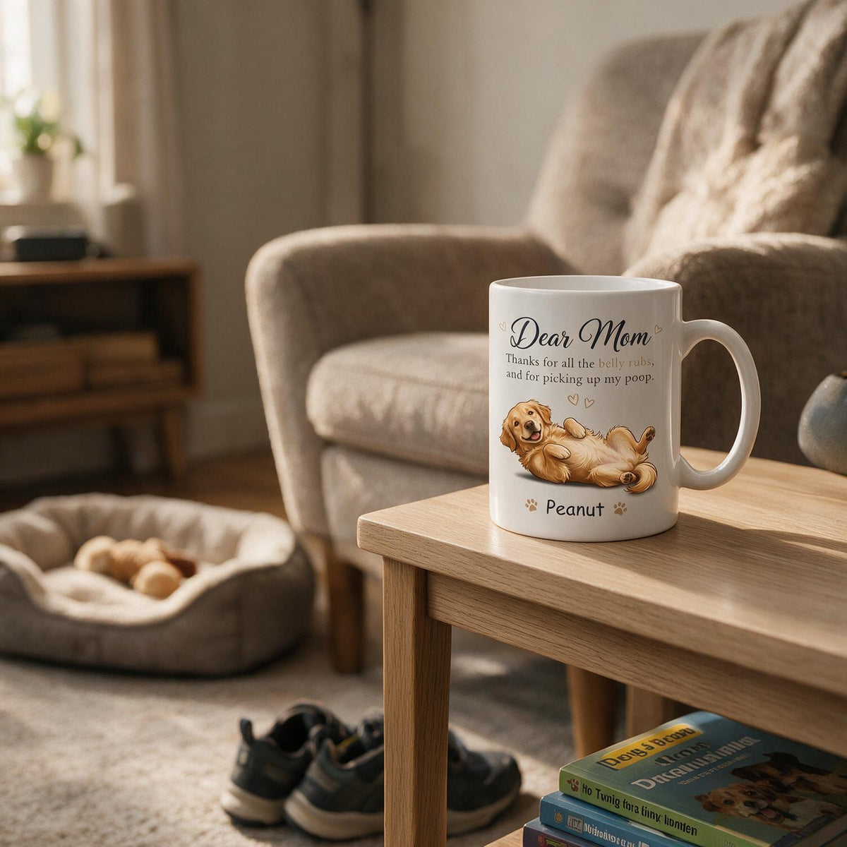 Dear Dad Mom Thank You For All The Belly Rubs Custom Dog Photo - Personalized Mug - Gift For Dog Lover