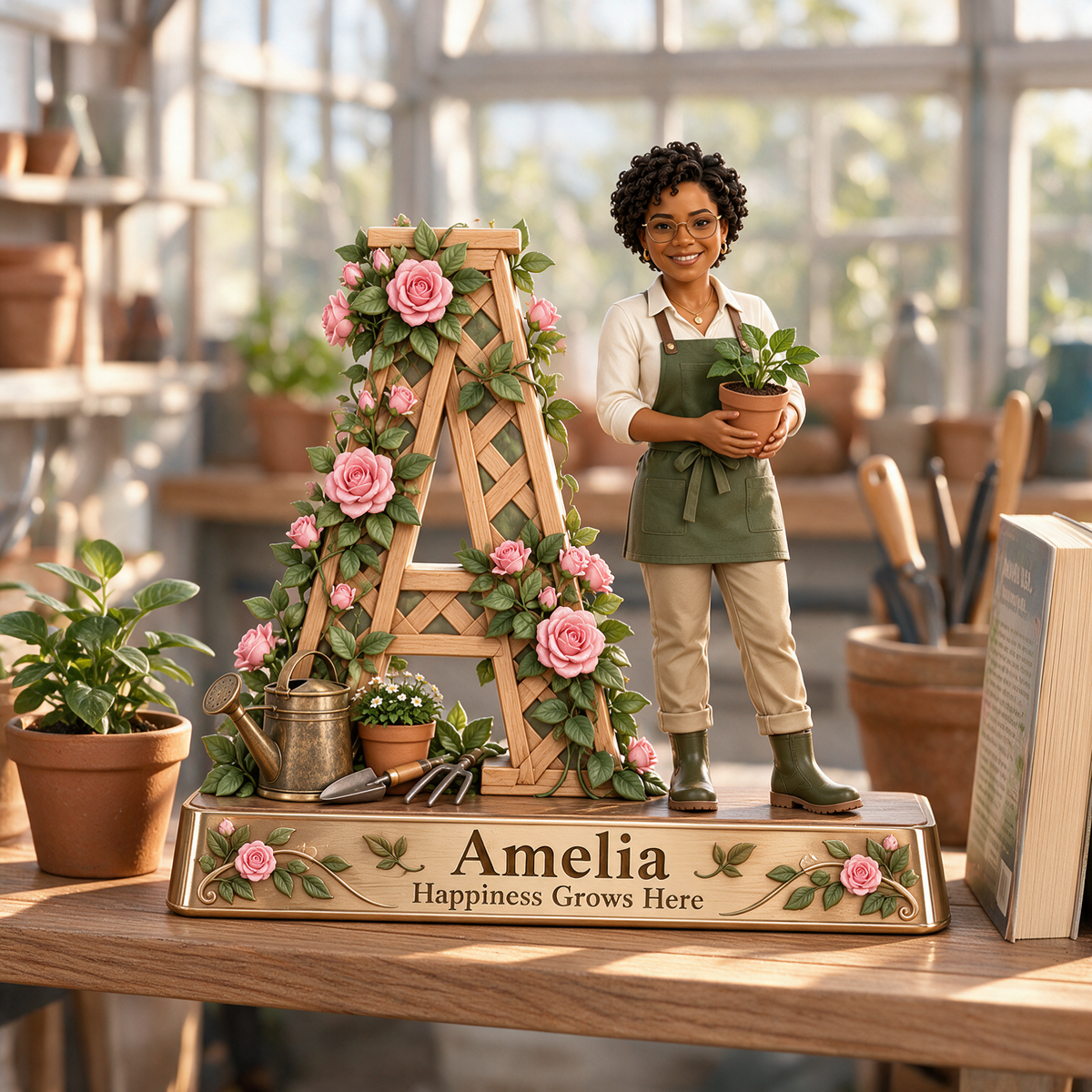 Personalized Custom Photo Gardening 3D Letter Plaque - Gift for Women
