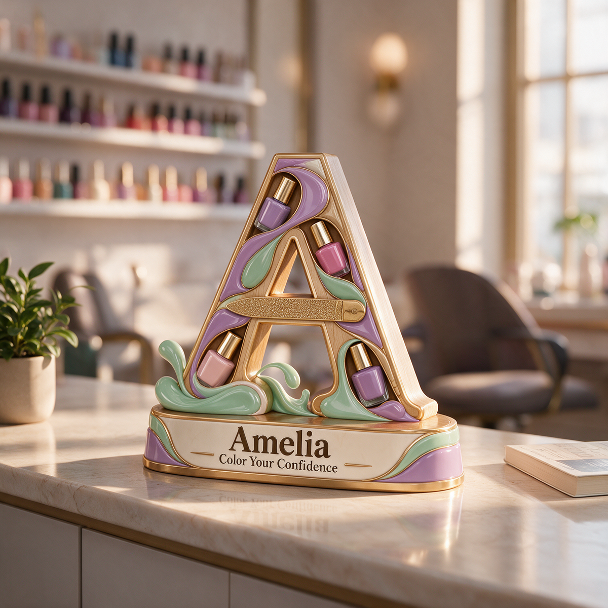 Personalized Custom Photo Nail Technician 3D Letter Plaque - Gift for Women