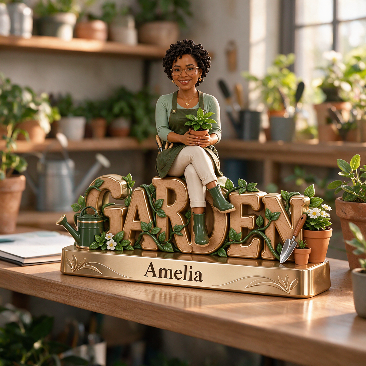Personalized Custom Photo Gardening Custom Shaped Acrylic Plaque - Gift for Women
