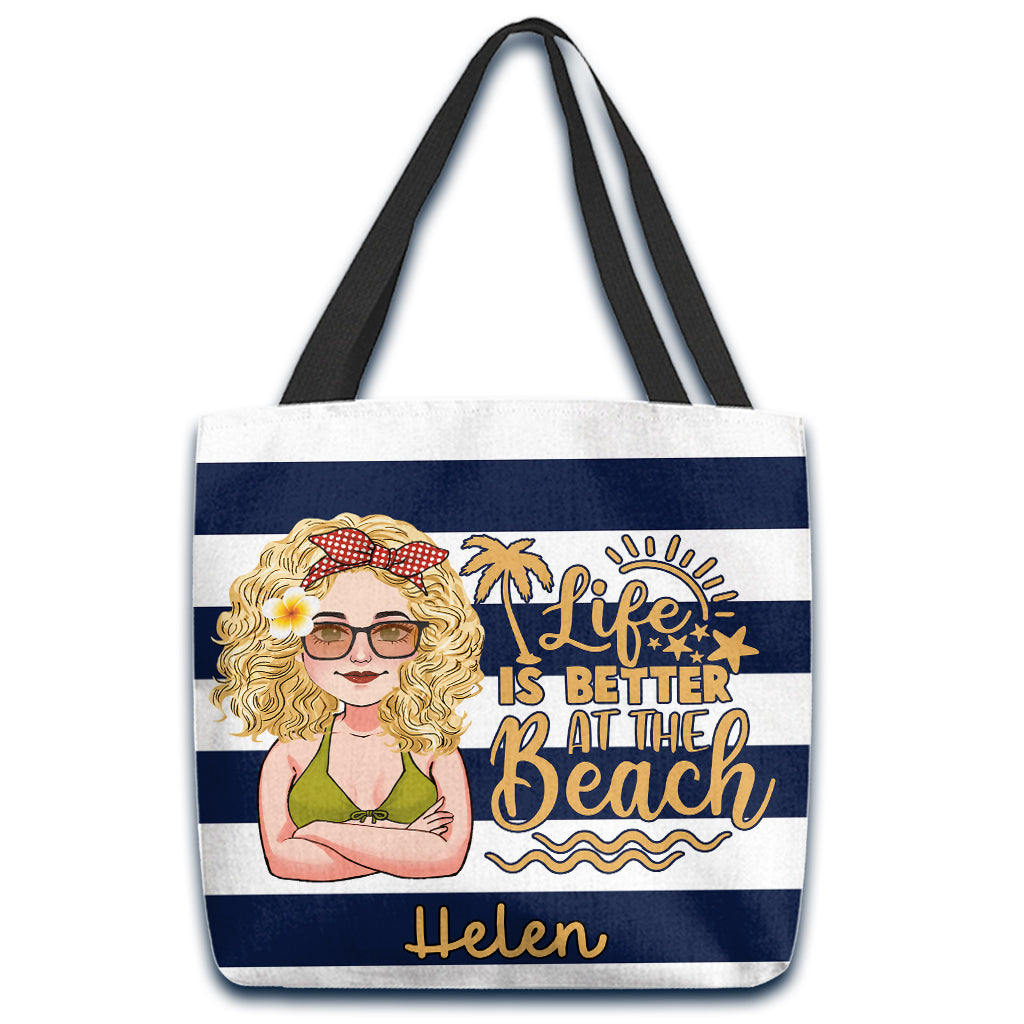Beach Please - Personalized Sea Lover Tote Bag