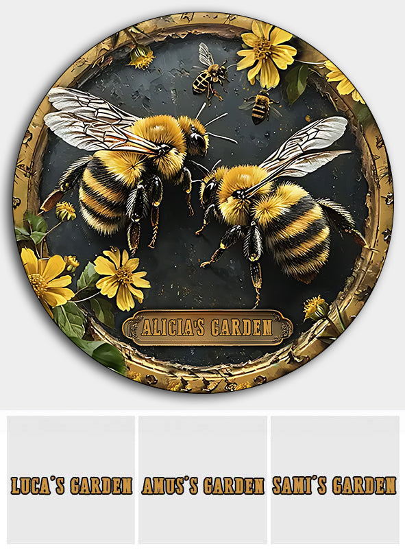 Your Garden - Personalized Gardening Round Metal Sign