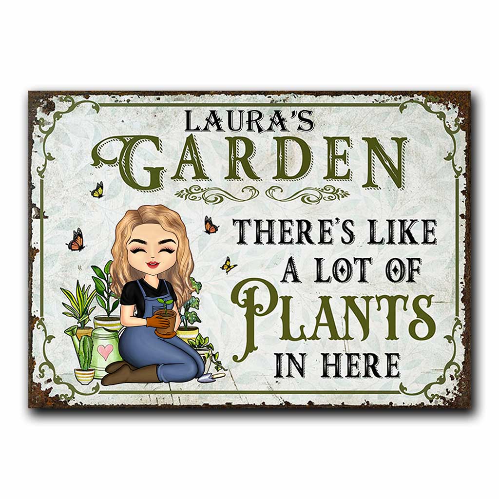 Lot Of Plants - Personalized Gardening Rectangle Metal Sign