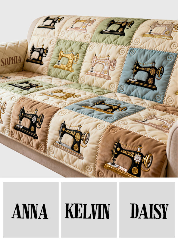 Love Sewing - Personalized Sewing Quilted Sofa/Couch Cover