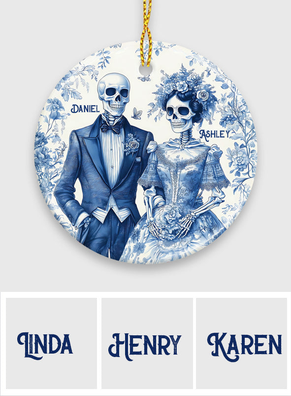 Until Death Do Us Part - Personalized Couple Ceramic Circle Ornament