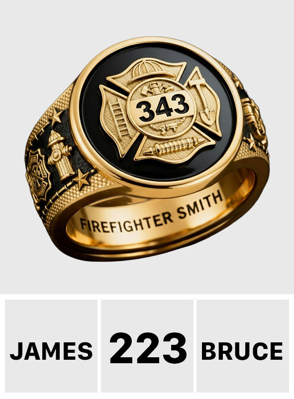 Strong One - Personalized Firefighter Signet Ring
