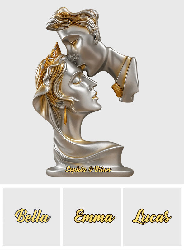 Abstract Anniversary Gifts Couple Kissing - Personalized Couple Custom Shaped Acrylic Plaque