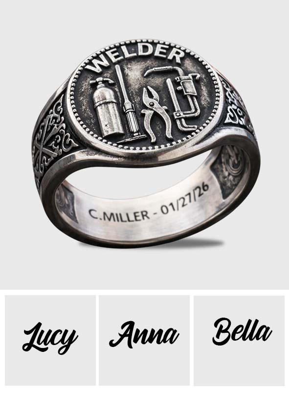 Strong Welder - Personalized Welder Signet Ring