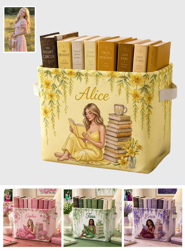 Just A Girl Who Loves Books - Personalized Book Rectangle Storage Basket