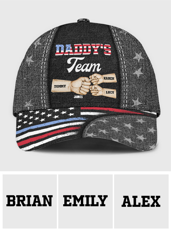 Proud Dad Team Fist Bump - Personalized Father Classic Cap