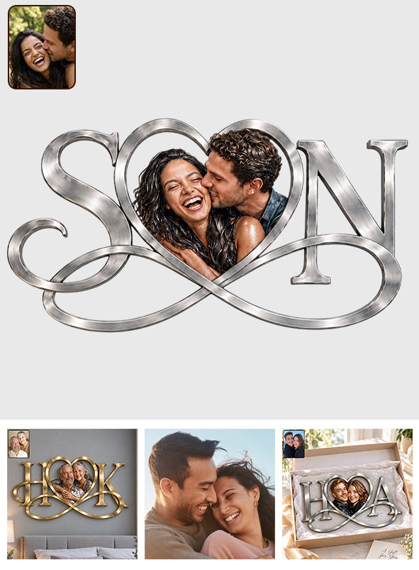 Love You - Personalized Couple 3D Printed Cut Metal Sign