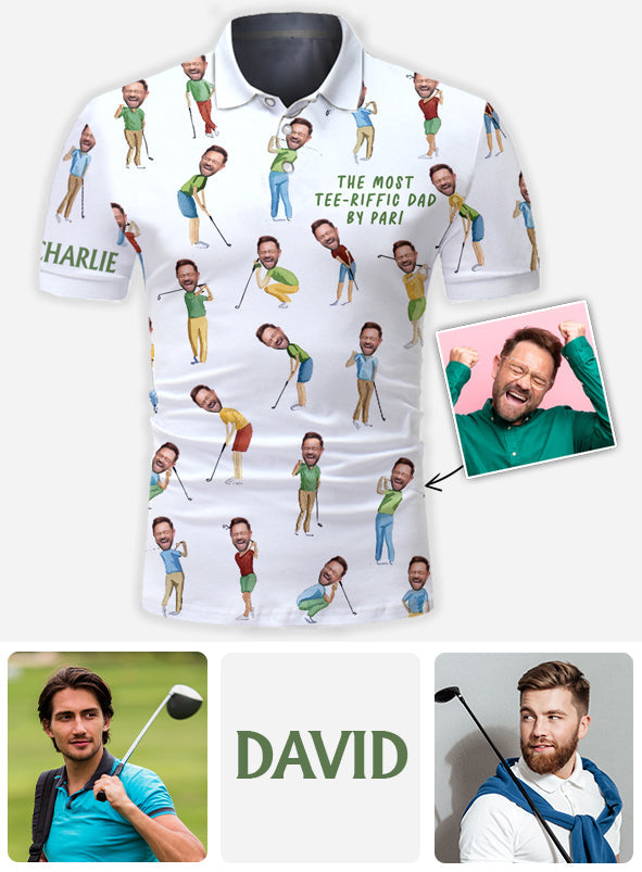 Best Dad By Par - Personalized Father Polo Shirt
