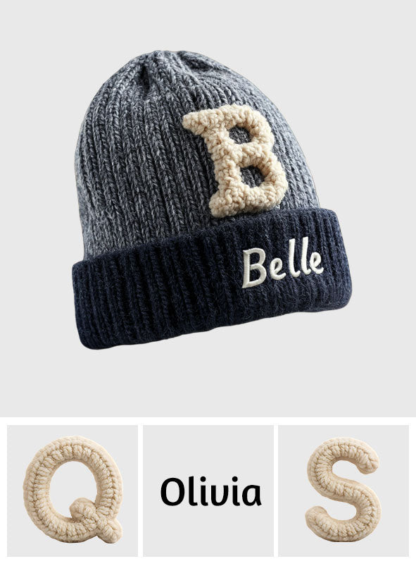 Initials Name Custom Alphabet - Personalized Family Beanie Hat
