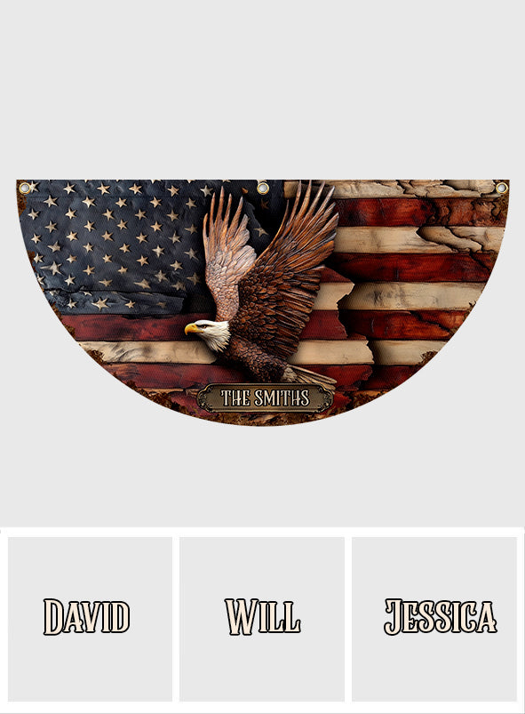 God Bless America - Personalized Independence Day/ 4th of July Pleated Fan Flag