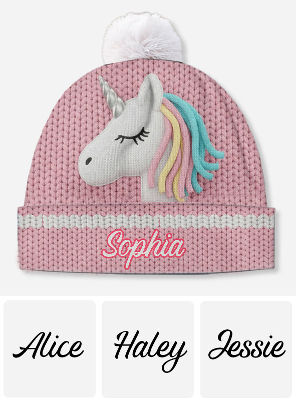 Beautiful Unicorn - Personalized Kid Beanie Hat