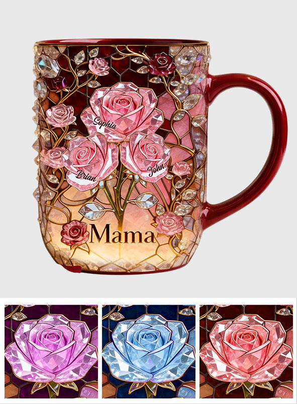 I Love You Mom Nana Grandma - Personalized Mother Set Accent Mug with Acrylic Stirrers