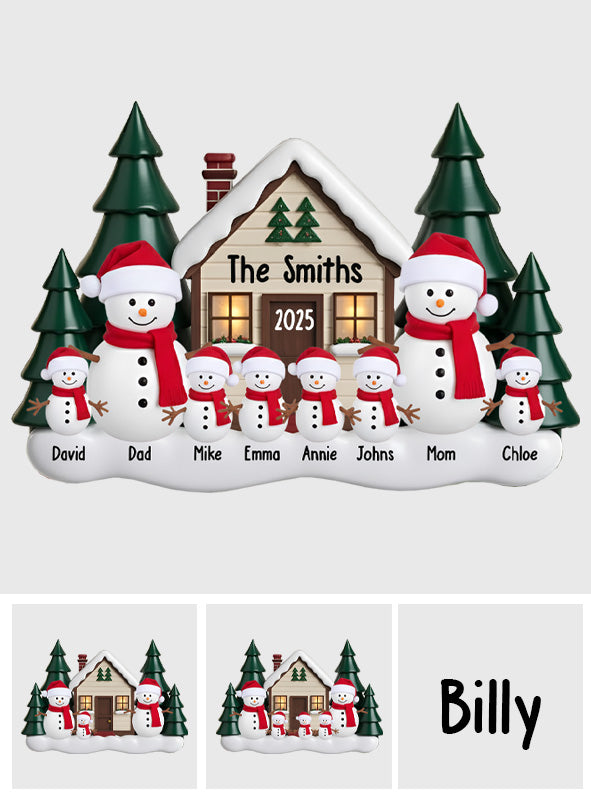 Gingerbread Family Christmas Decor - Personalized Family Custom Shaped Acrylic Plaque