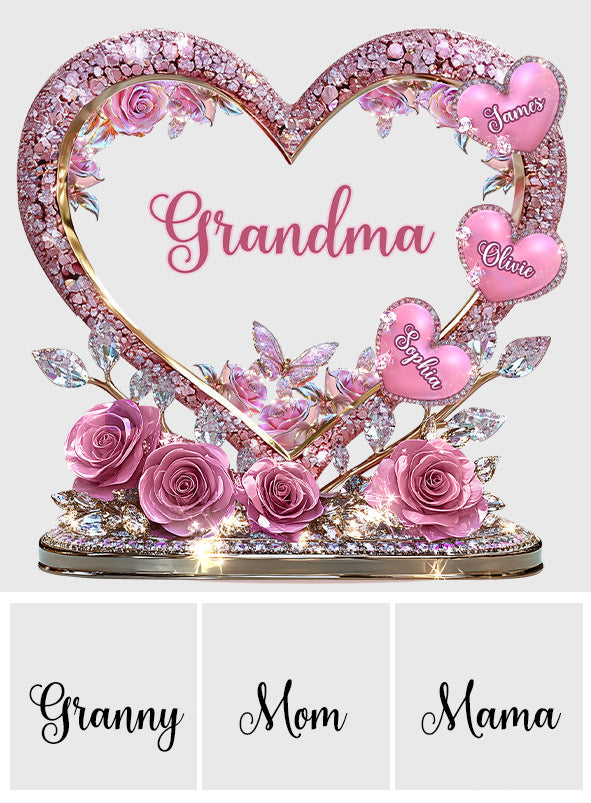 Sweethearts Christmas Gift for Grandma, Mom - Personalized Custom Shaped Acrylic Plaque