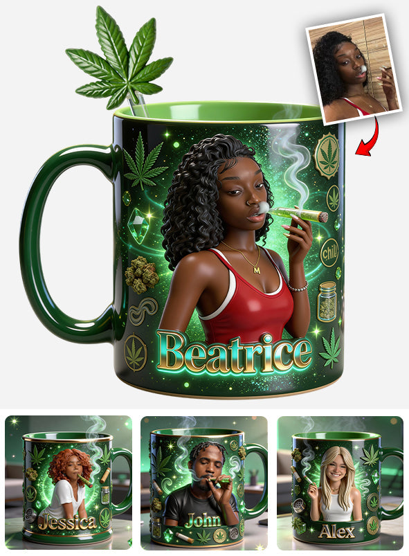 Love Weed - Personalized Weed Set Accent Mug with Acrylic Stirrers