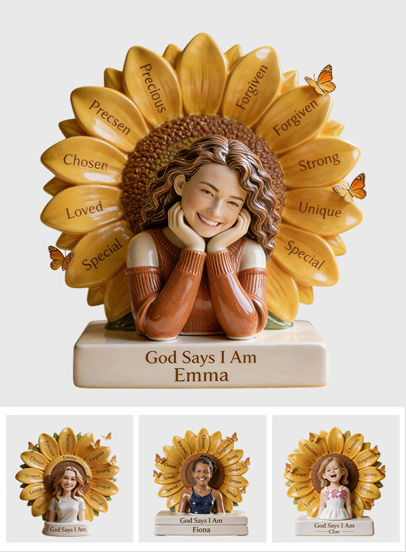 Custom From Any Photo God Says I Am - Personalized Christian Custom Shaped Acrylic Plaque