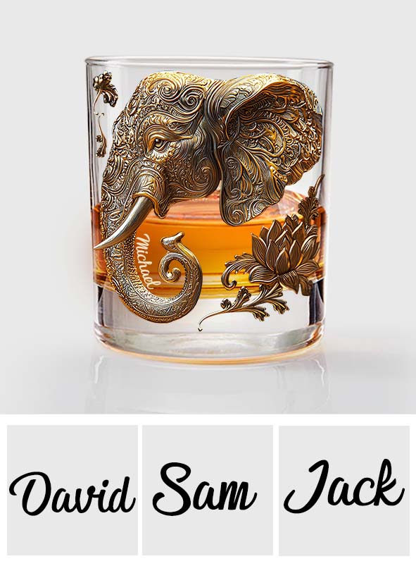 Beautiful Elephant - Personalized Elephant Whiskey Glass