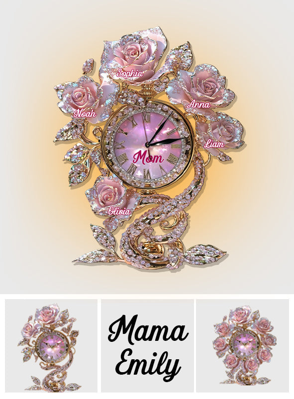 Floral Mom - Personalized Mother LED Light Wall Clock