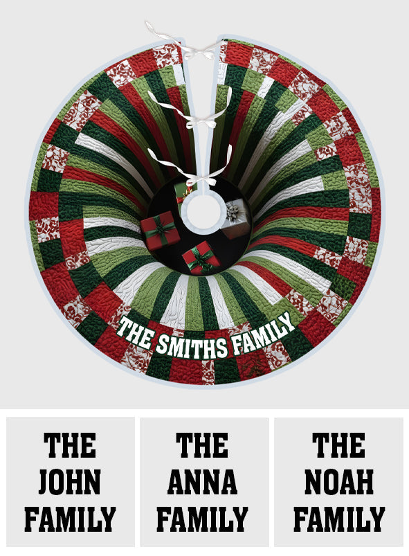 3D Abyss Christmas Gifts - Personalized Family Tree Skirt
