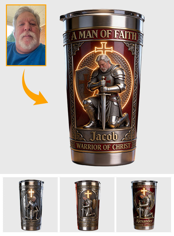 A Man Of Faith - Personalized Christian Tumbler