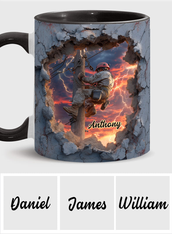 Gift For Lineman Dad, Husband, Son... - Personalized Lineman Accent Mug