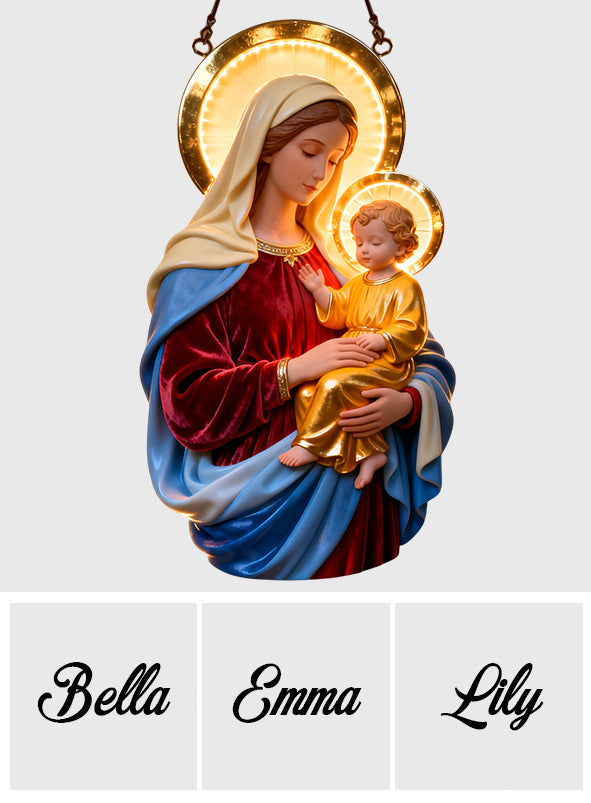 Blessed Virgin Mary Faith - Personalized Christian LED Light Acrylic Sign