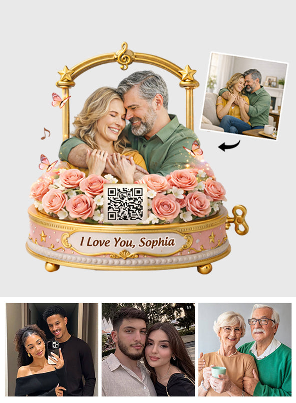 Couple Music Box - Personalized Couple Custom Shaped Acrylic Plaque