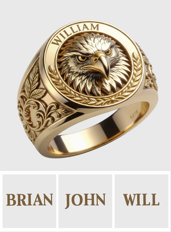 American Bald Eagle - Personalized Bald Eagle Signet Ring