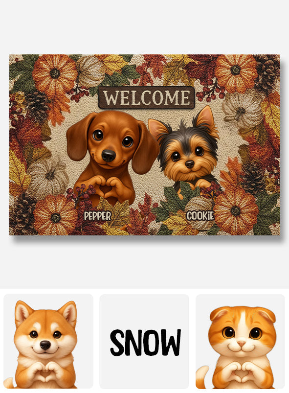 Welcome Fall - Personalized Dog Doormat