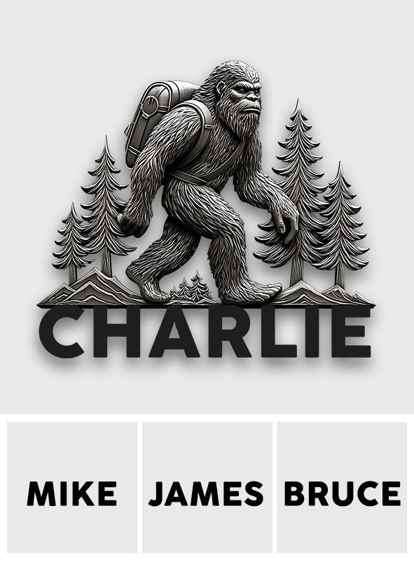 Hiking Sasquatch - Personalized Hiking Magnet