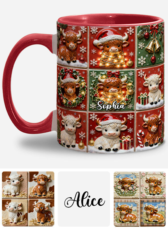 Love Highland Cow - Personalized Highland Cow Accent Mug