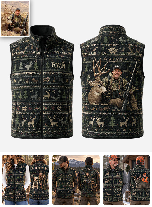 Born To Hunt - Personalized Hunting Flannel Fleece Vest