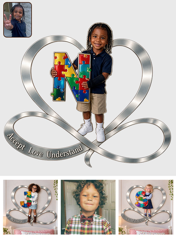 Autims Awareness - Personalized Autism Awareness 3D Printed Cut Metal Sign