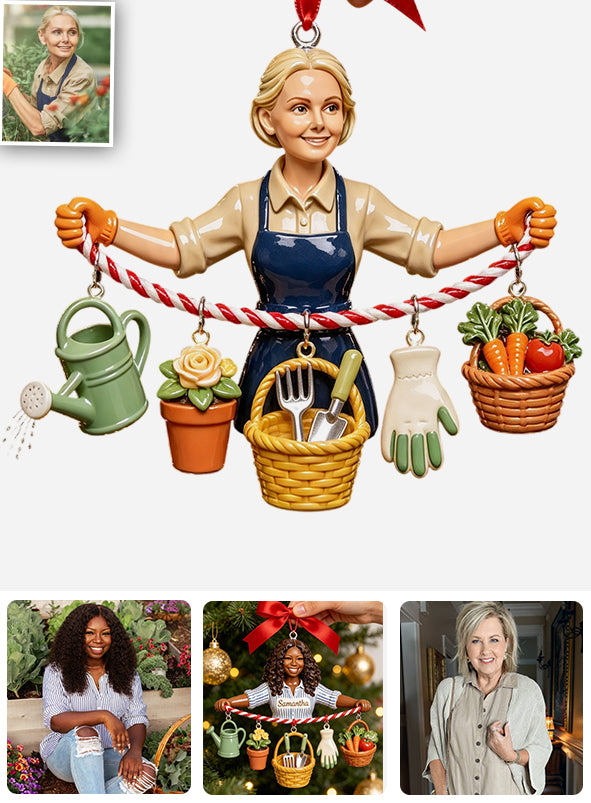 Growing Joy This Christmas - Personalized Gardening Ornament With Charm