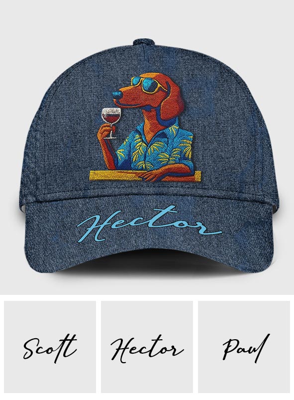 Cool Canine And Wine - Personalized Dog Classic Cap