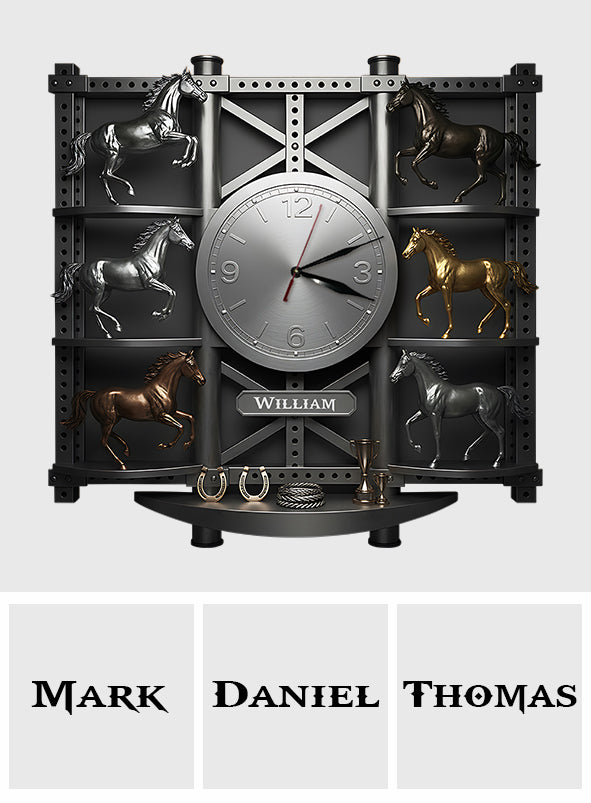 Strong Horses - Personalized Horse LED Light Wall Clock