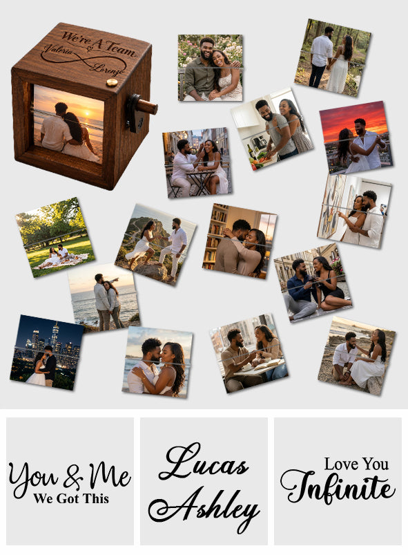 Couple Photo Keepsake Box - Personalized Couple Engraved Flipbook Animation Box