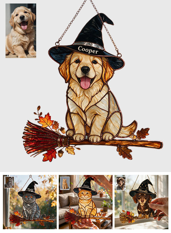 Halloween Vibes - Personalized Dog 3D Printed Glass Suncatcher