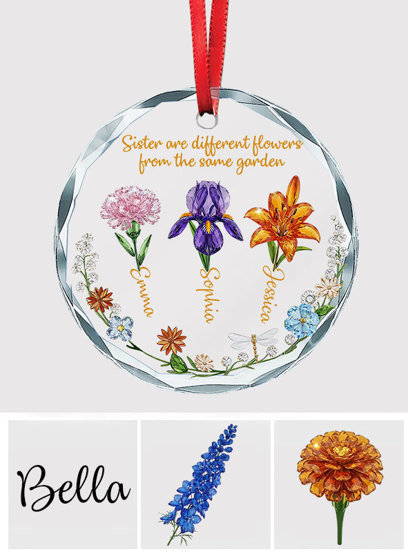 Merry Christmas - Personalized Bestie Round Shaped Glass Ornament