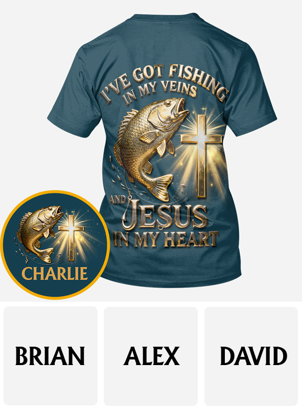 I've Got Fishing In My Veins - Personalized Fishing All Over Shirt