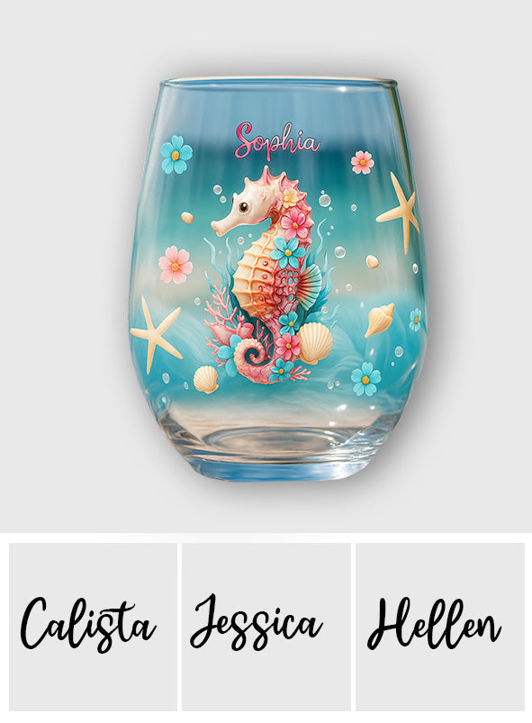 The Beach Is Calling - Personalized Sea Lover All Over Wine Glass