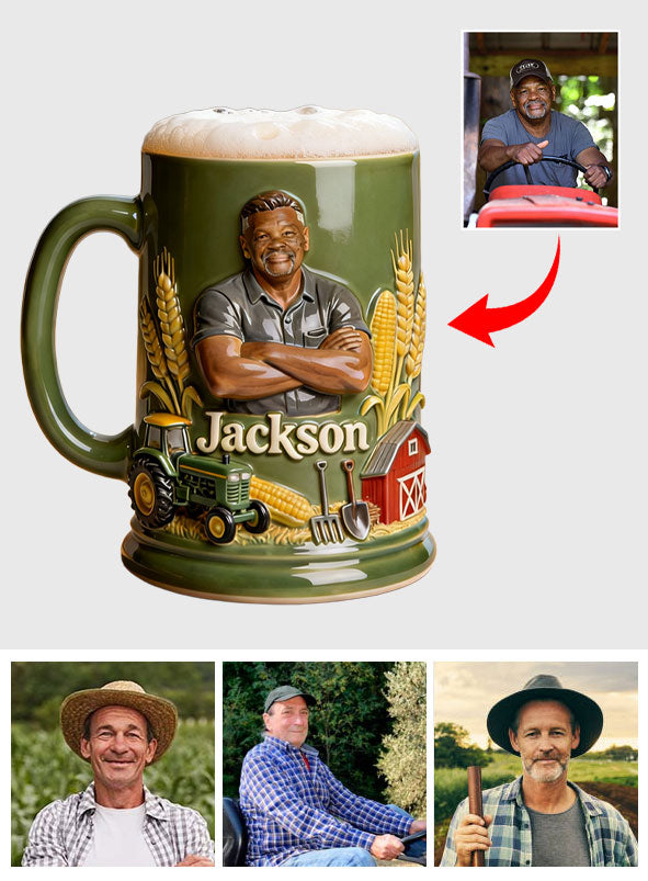 Custom From Any Photo - Personalized Farmer Beer Stein
