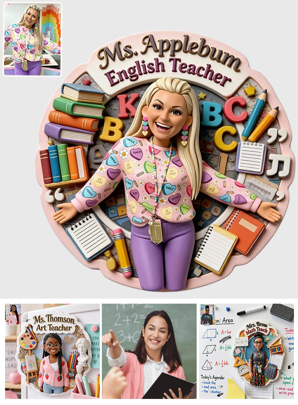 Teacher Pennant Magnet, Custom From Any Photo - Personalized Teacher Magnet